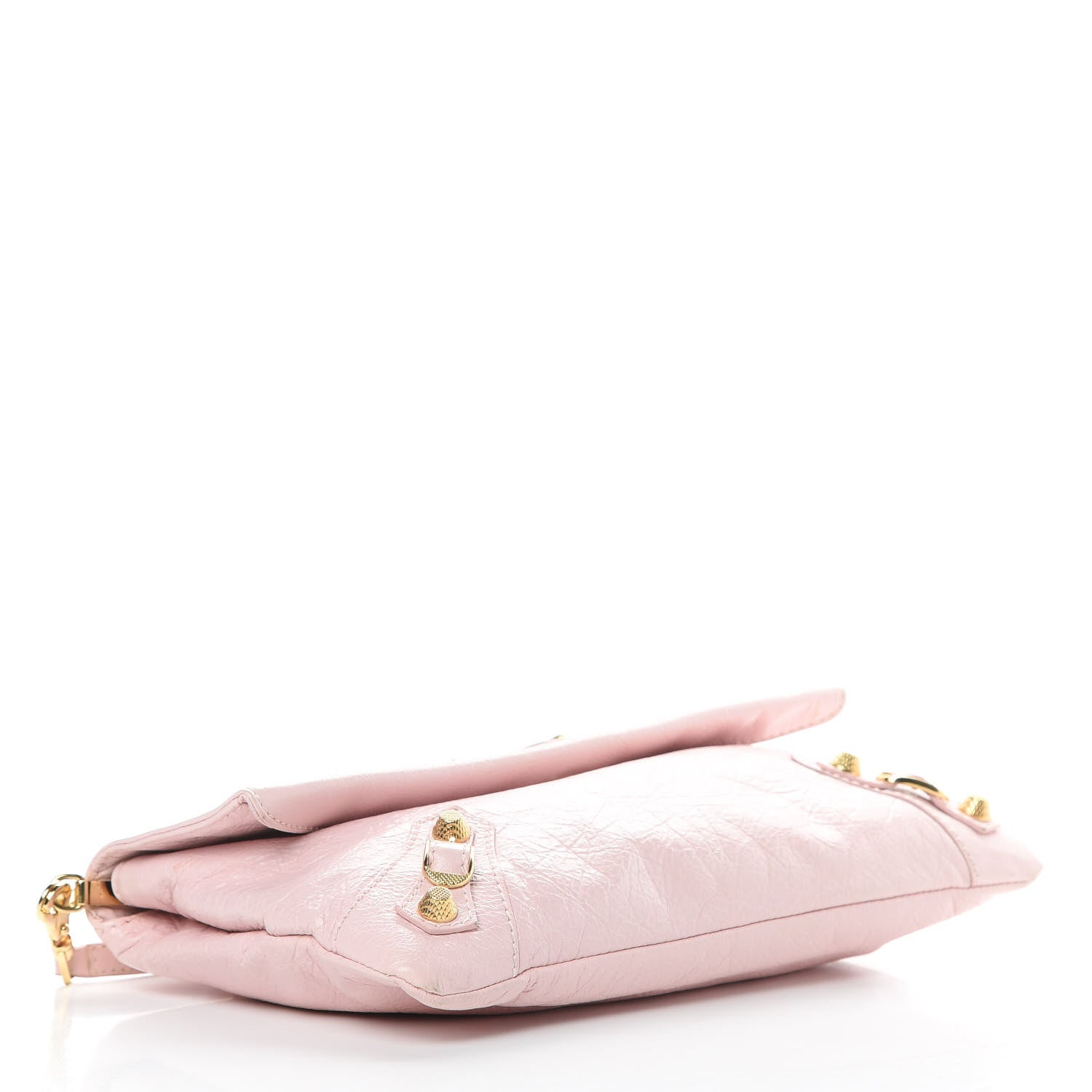 Balenciaga Agneau Giant 12 Gold Hardware Envelope Strap Clutch Rose Poudre 4 of 13