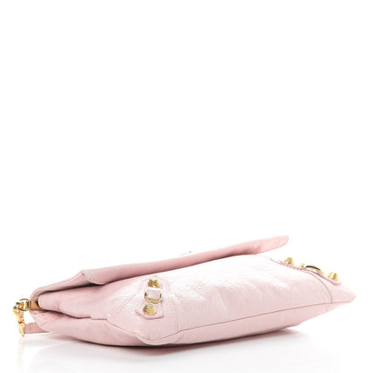 Balenciaga Agneau Giant 12 Gold Hardware Envelope Strap Clutch Rose Poudre 4 of 13