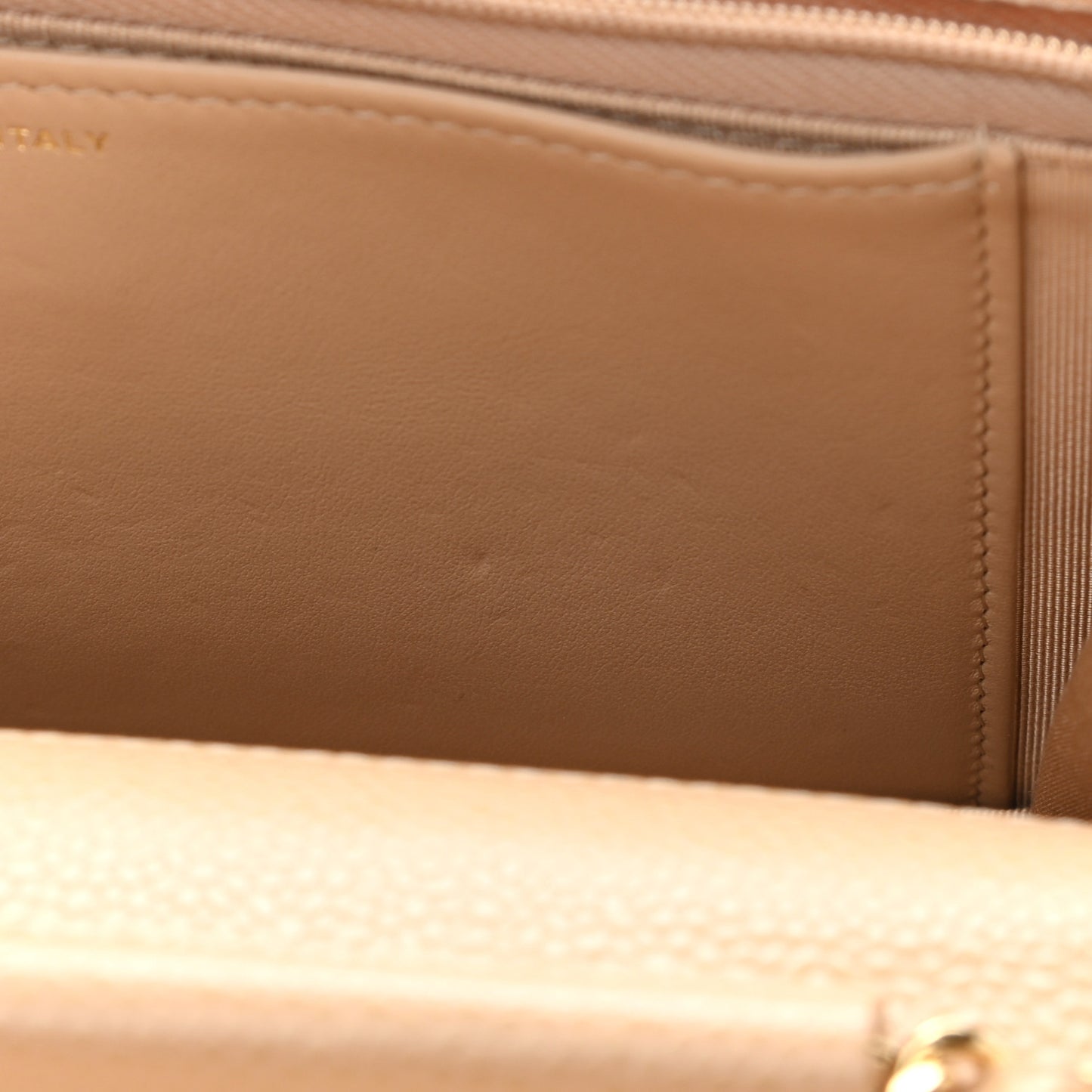 Caviar Quilted Wallet On Chain WOC Beige