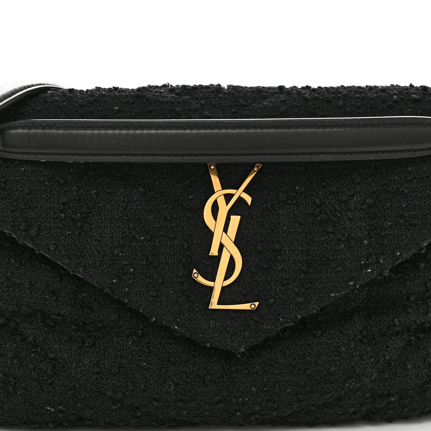 Boucle Tweed Quilted Small Loulou Puffer Monogram Chain Satchel Black