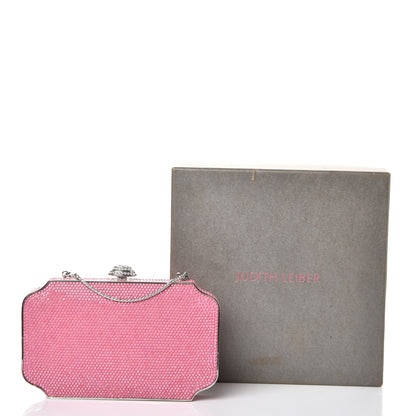 Judith Leiber Swarovski Crystal Minaudiere Clutch Pink 11 of 11