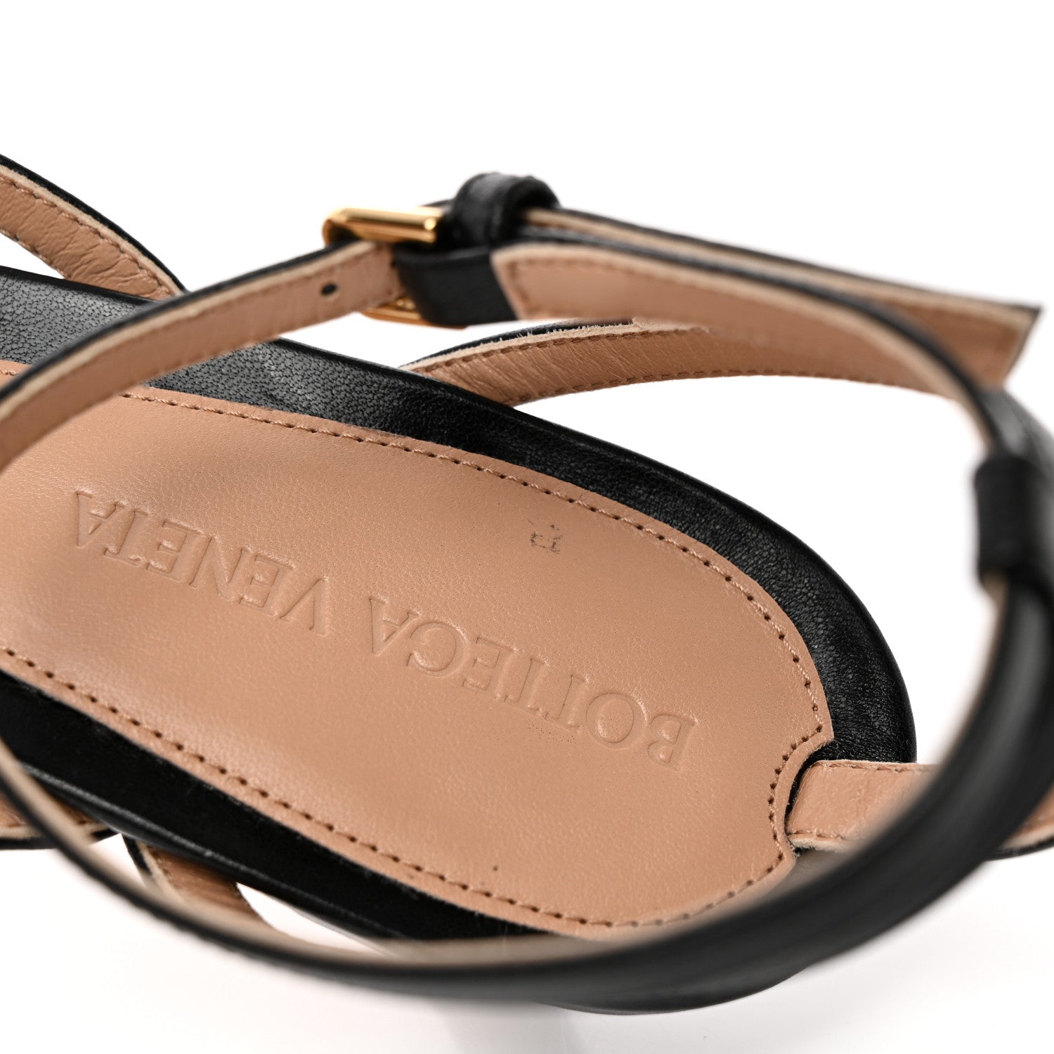 Bottega Veneta Lambskin Stretch Multi Strap 40mm Sandals 37.5 Black 13 of 14