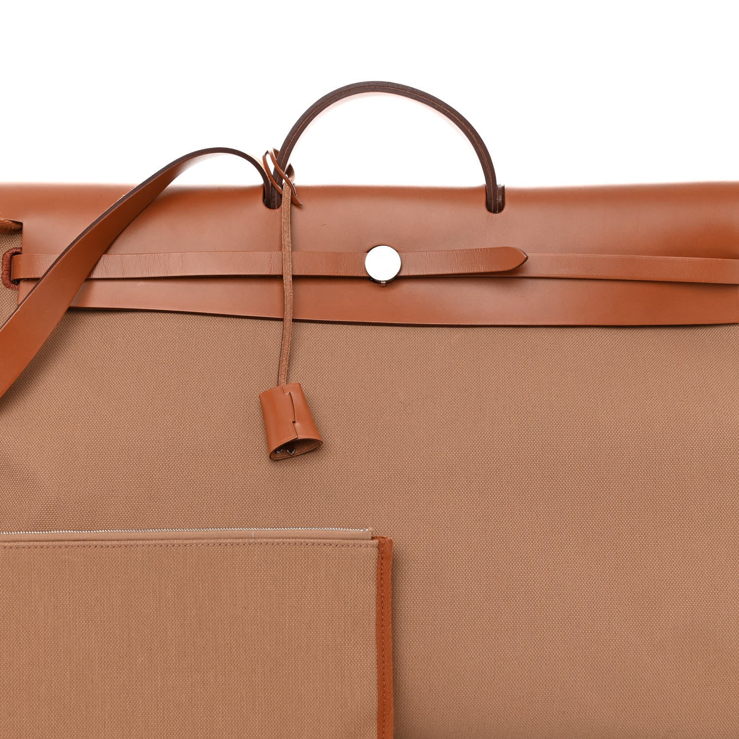 Hermes Military Toile Vache Hunter Herbag Cabine Zip 50 Chai Fauve 8 of 14