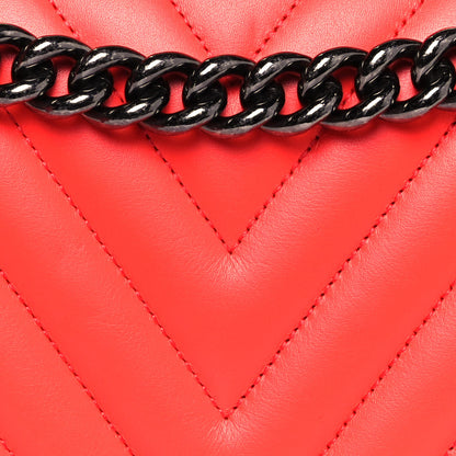 Chanel Calfskin Chevron Quilted Medium Boy Flap Coral 8 of 11