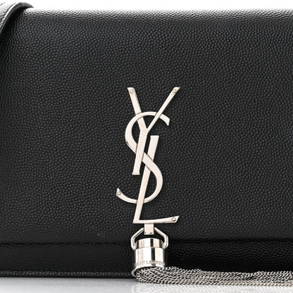 Saint Laurent Grain De Poudre Classic Monogram Kate Tassel Chain Wallet Black 7 of 14