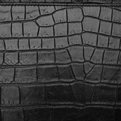 Saint Laurent Calfskin Crocodile Embossed Medium Supple Sac de Jour Black 10 of 14