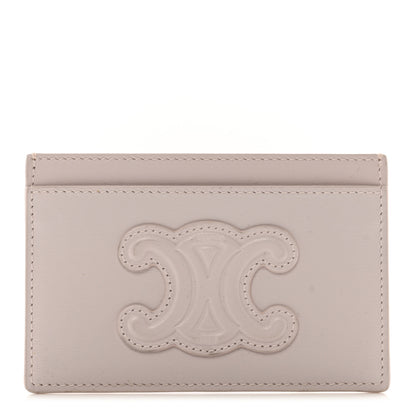 Celine Shiny Calfskin Triomphe Cuir Card Holder Poudre 1 of 8