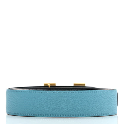 Hermes Togo Sombrero 32mm Guilloche H Belt 100 Bleu Du Nord Bleu Obscur 2 of 6