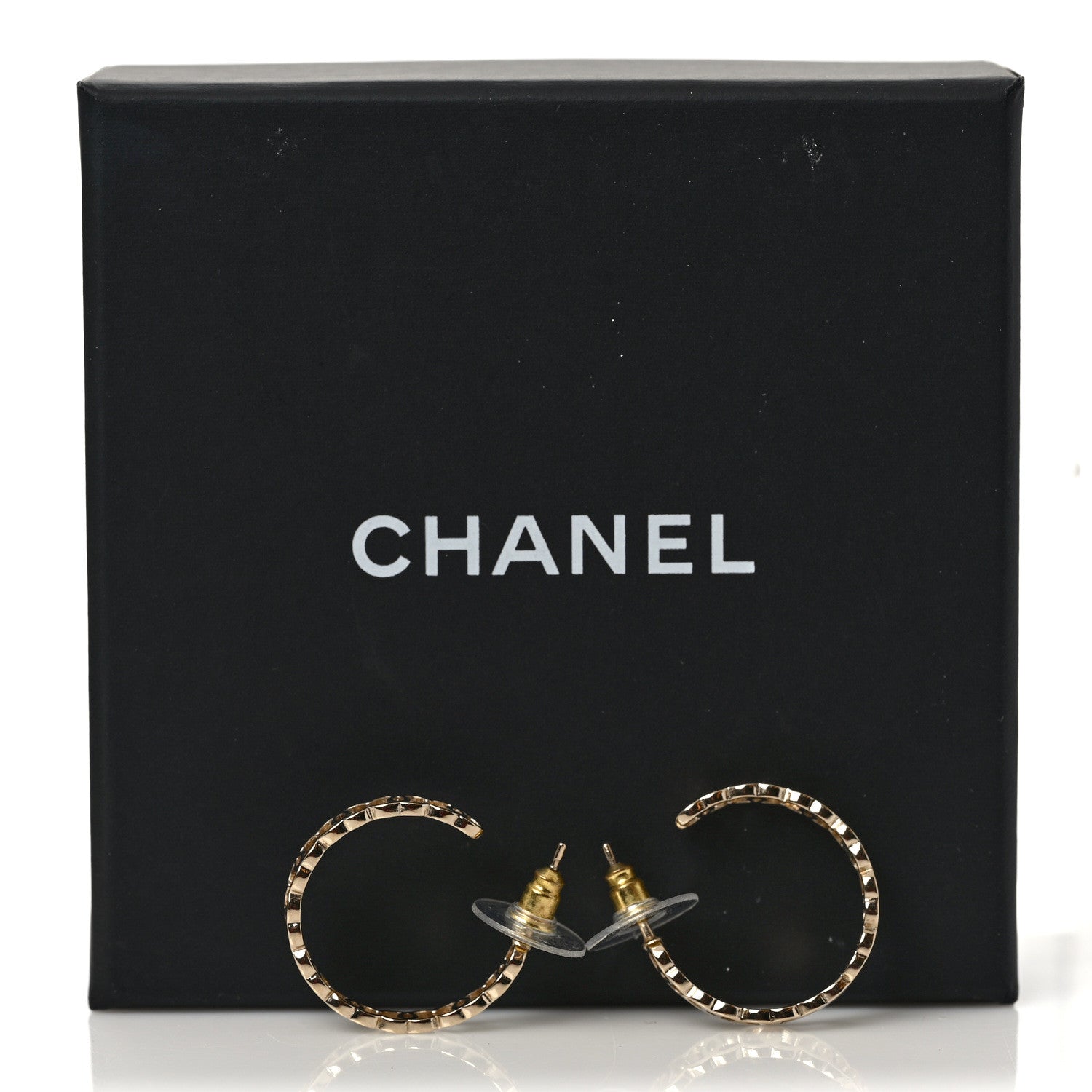 Chanel Metal CC Hoop Earrings Gold 6 of 6