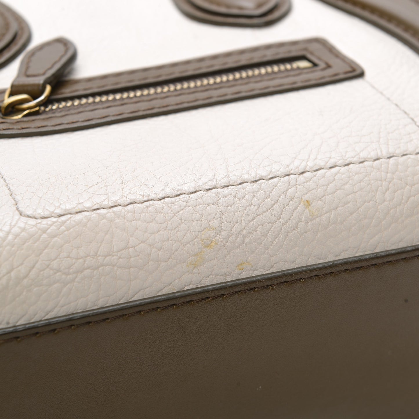 Calfskin Suede Nano Tri-Color Luggage Cream