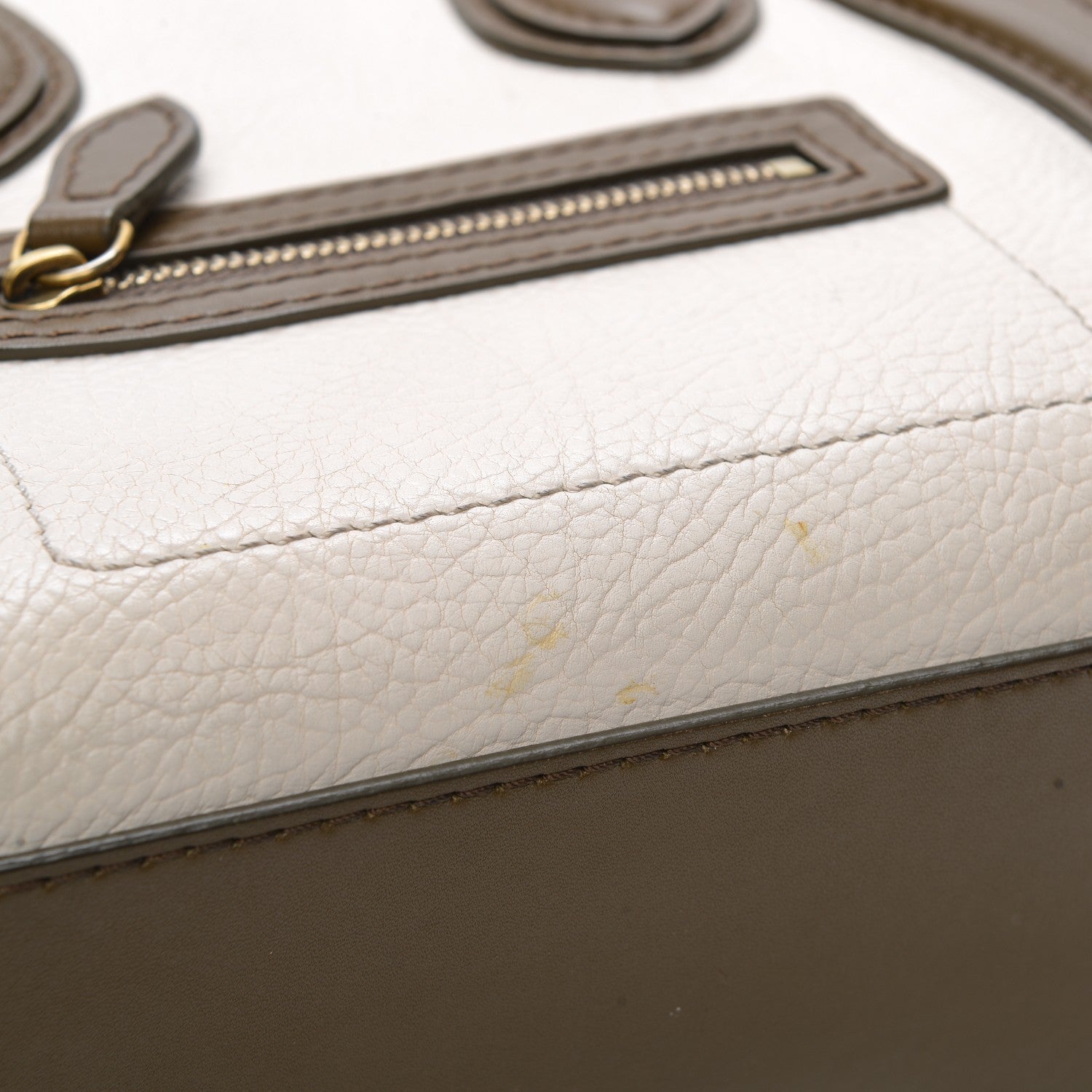 Celine Calfskin Suede Nano Tri-Color Luggage Cream 6 of 8