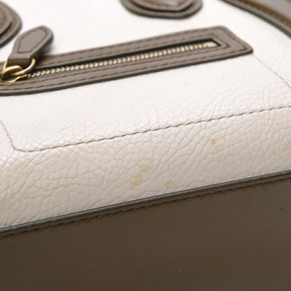 Celine Calfskin Suede Nano Tri-Color Luggage Cream 6 of 8