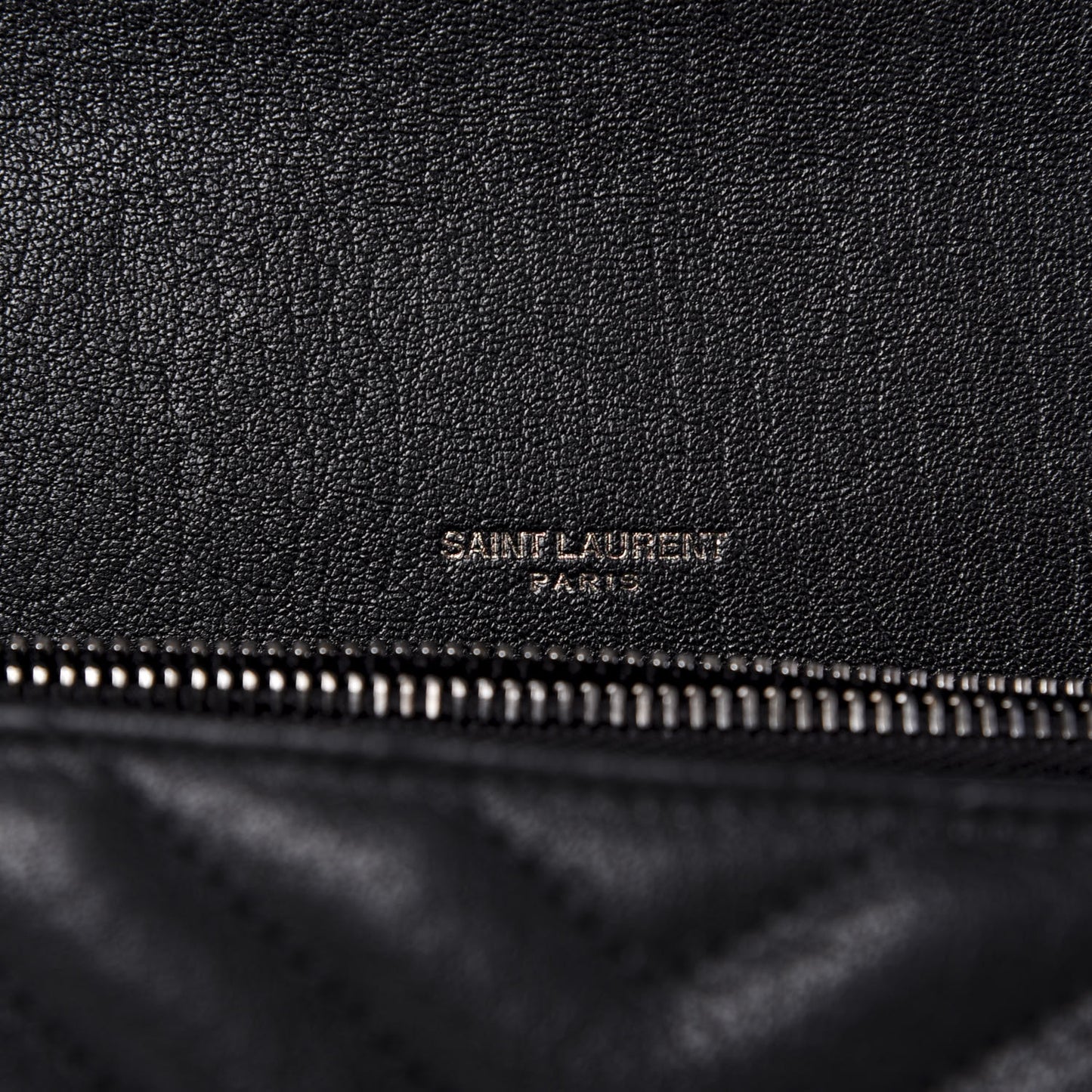 Sheepskin Matelasse Chevron Monogram Large College Satchel Black