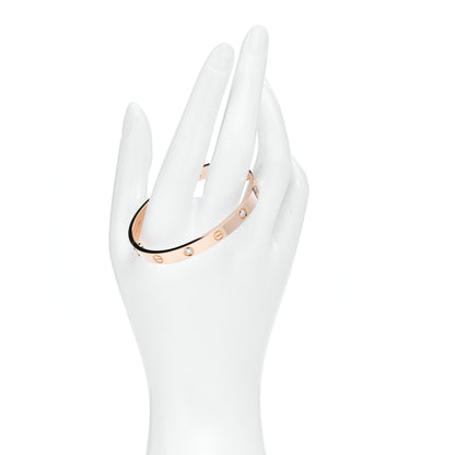 Cartier 18K Pink Gold 4 Diamond LOVE Bracelet 16 2 of 4