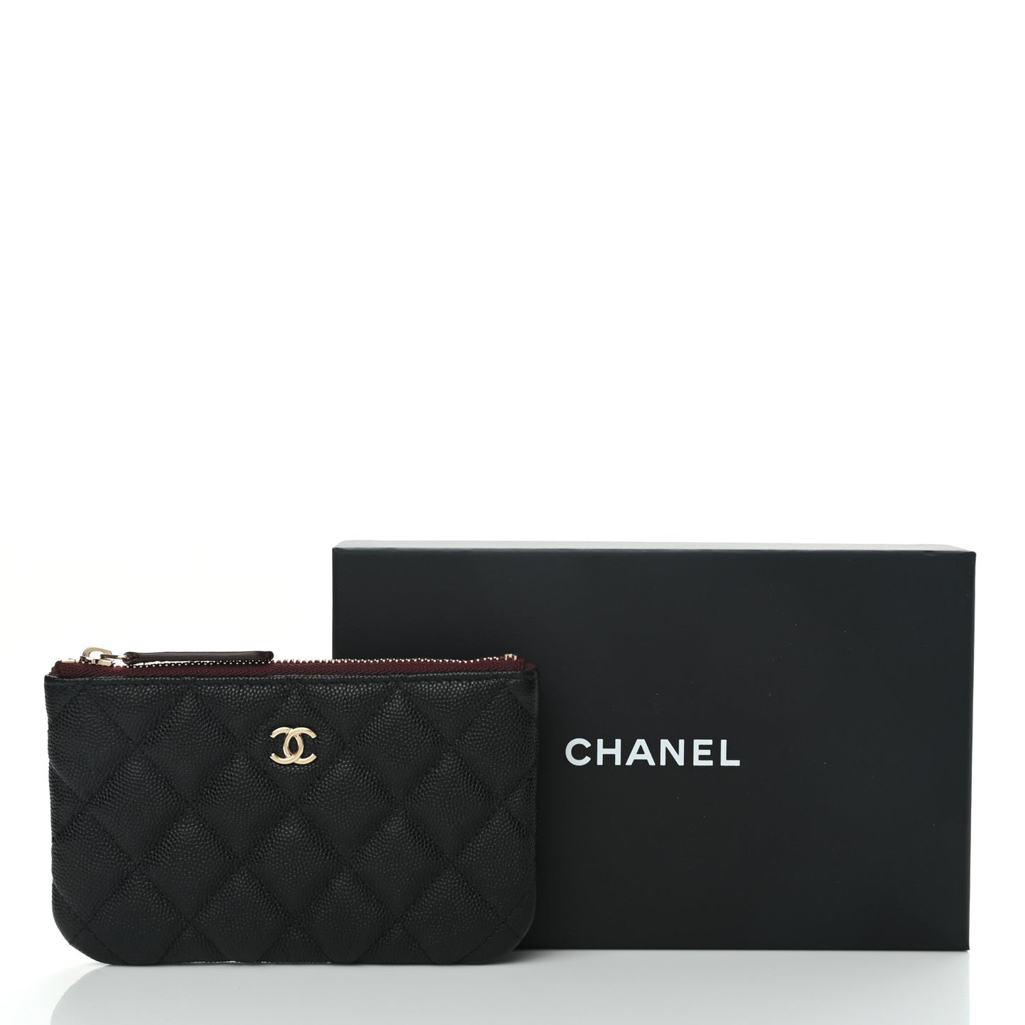 Caviar Quilted Small Cosmetic Case Black