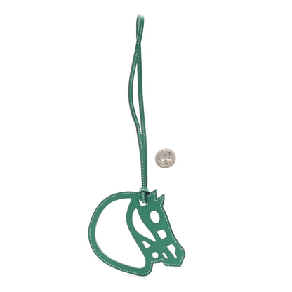 Hermes Swift Paddock Cheval Horse Bag Charm Vert Vertigo 2 of 4