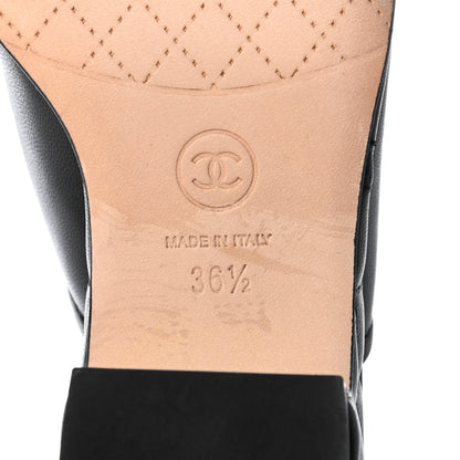 Chanel Lambskin Quilted CC Chain Mules 36.5 Black 6 of 8