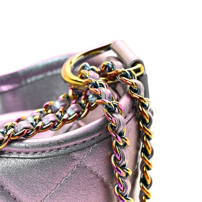 Chanel Iridescent Lambskin Calfskin Quilted Medium Gabrielle Hobo Light Purple 13 of 14