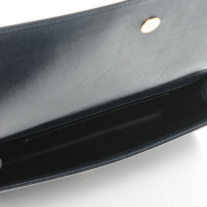 Saint Laurent Calfskin Monogram Large Belle De Jour Clutch Navy 5 of 6