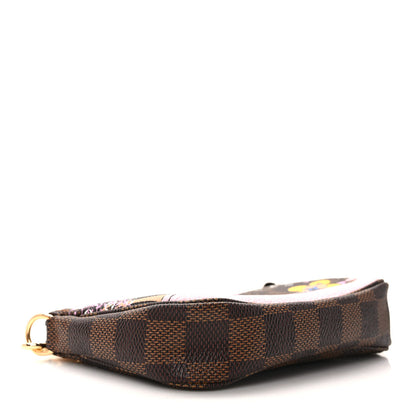 Louis Vuitton Damier Ebene 2019 Christmas Animation Mini Pochette Accessories Red 3 of 9