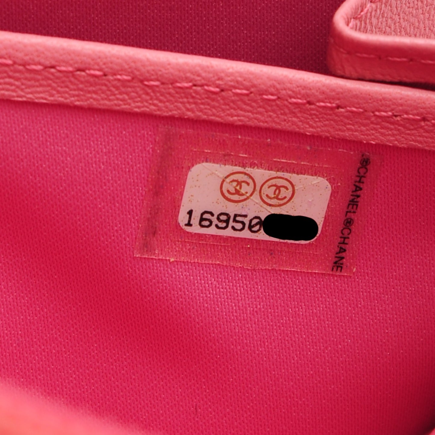 Lambskin Camellia Embossed Zip Around Large Gusset Wallet Pink
