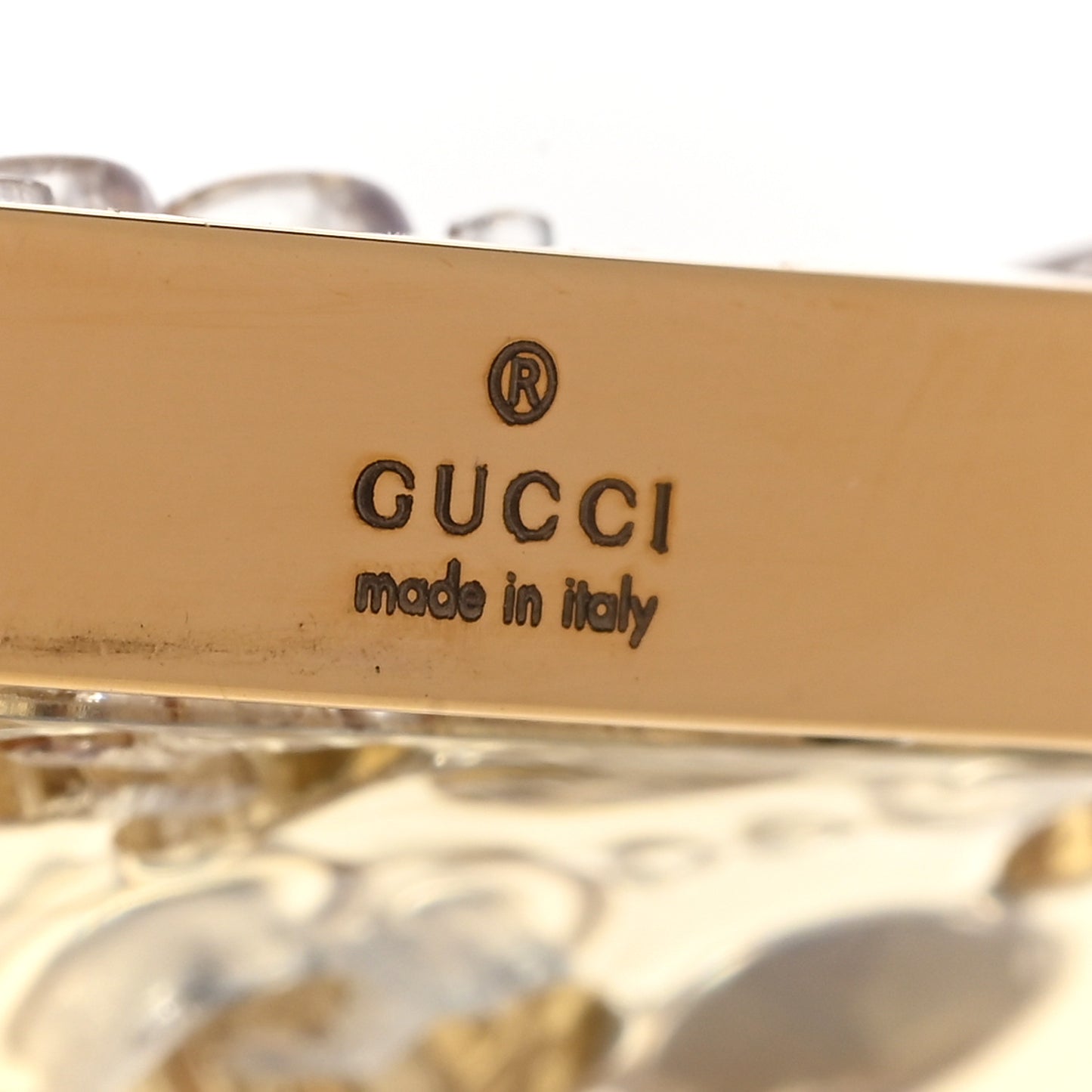 Resin Crystal Vintage Web 35mm Cuff Bracelet M Ivory