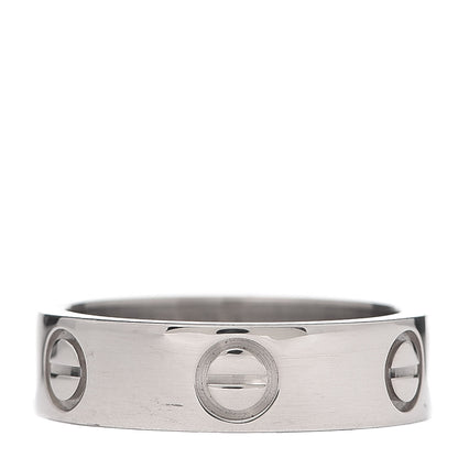 Cartier 18K White Gold 5.5mm LOVE Ring 51 5.75 1 of 4