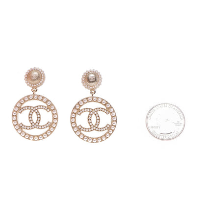 Chanel Pearl CC Drop Earrings Gold 2 of 4