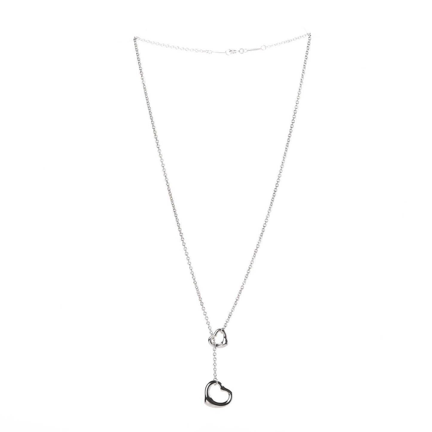 Sterling Silver Elsa Peretti Open Heart Lariat Necklace
