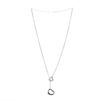 Tiffany Sterling Silver Elsa Peretti Open Heart Lariat Necklace 3 of 8