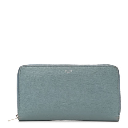 Celine Grained Calfskin Large Zip Around Multifunction Wallet Sky Blue 1 of 9