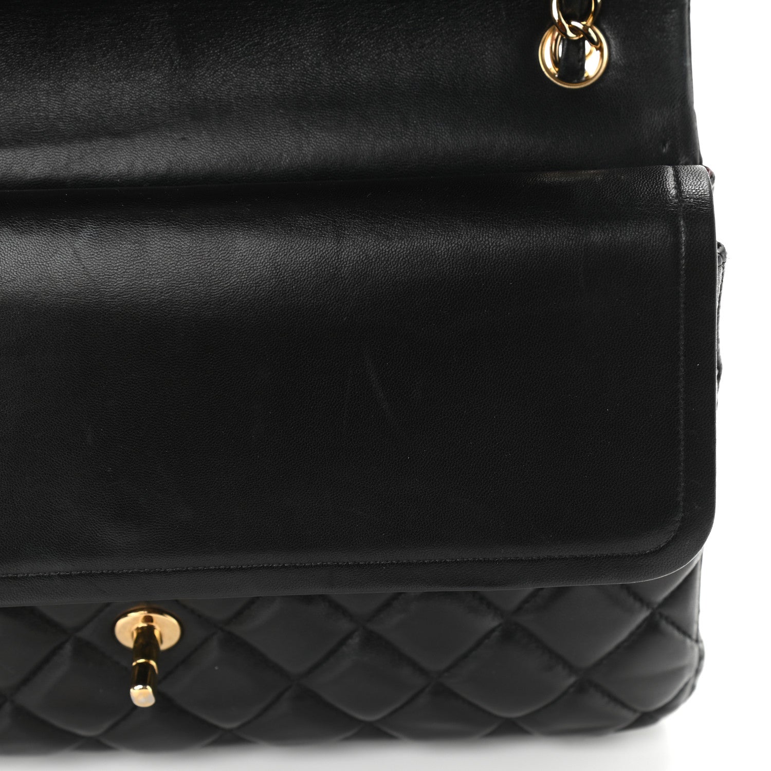 Chanel Lambskin Quilted Jumbo Double Flap Black 16 of 18