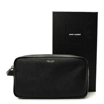 Saint Laurent Grain De Poudre Toiletry Case Black 10 of 10