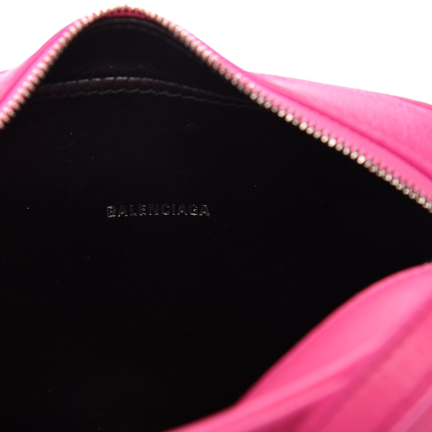 Calfskin Logo XS Everyday Camera Bag Acid Fuchsia Black