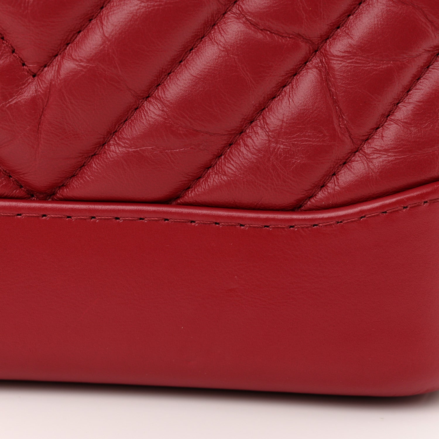 Chanel Aged Calfskin Chevron Quilted Small Gabrielle Hobo Red 11 of 12