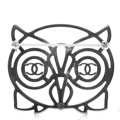 Chanel Strass Crystal Owl CC Brooch Purple Ruthenium 4 of 6