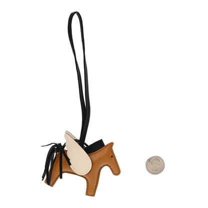 Hermes Milo Lambskin Grigri Rodeo Pegase Horse Bag Charm PM Sesame Black Nata 2 of 4