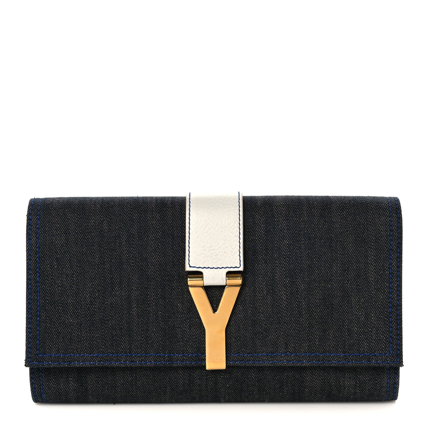 Saint Laurent Denim Y Ligne Clutch 1 of 10