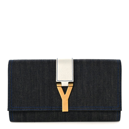 Saint Laurent Denim Y Ligne Clutch 1 of 10