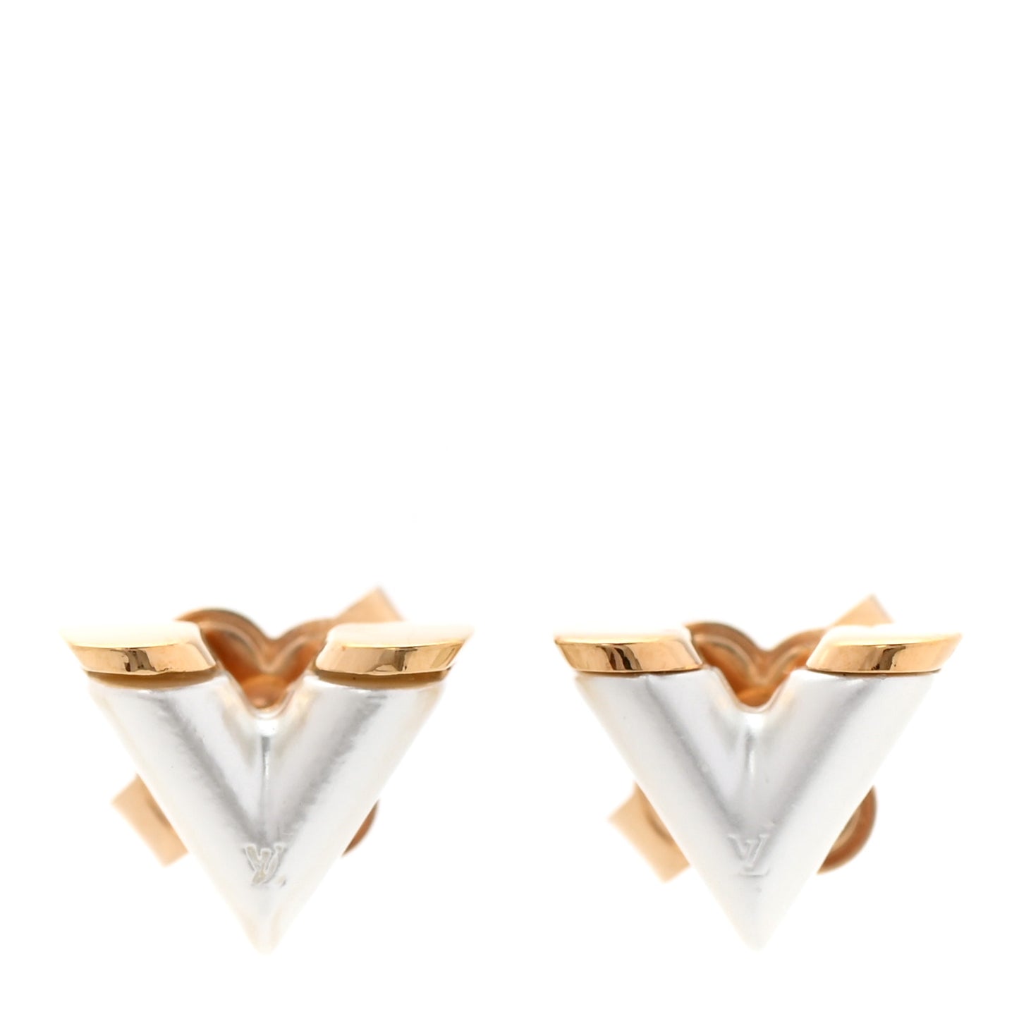 Pearl Essential V Stud Earrings Gold