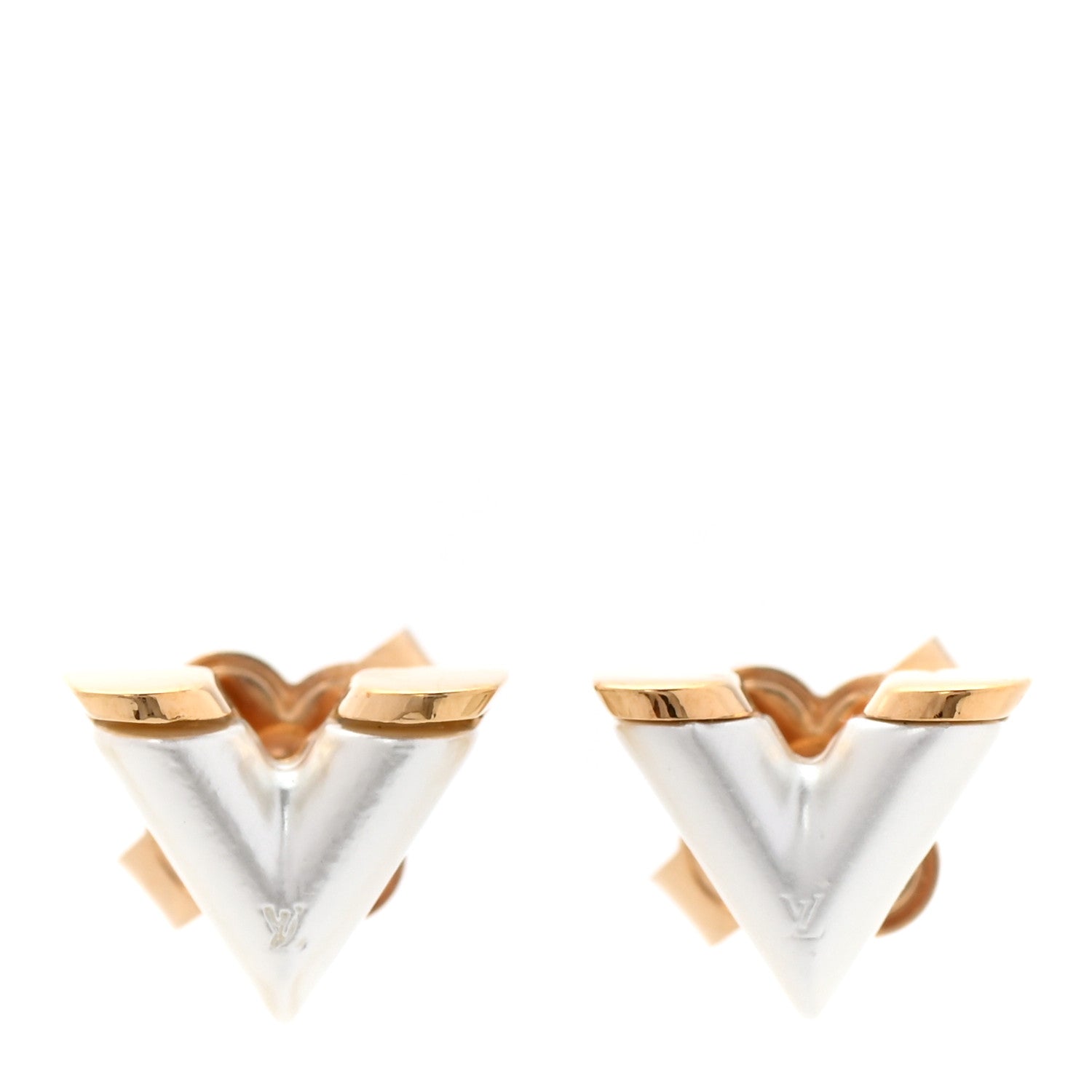 Louis Vuitton Pearl Essential V Stud Earrings Gold 1 of 4