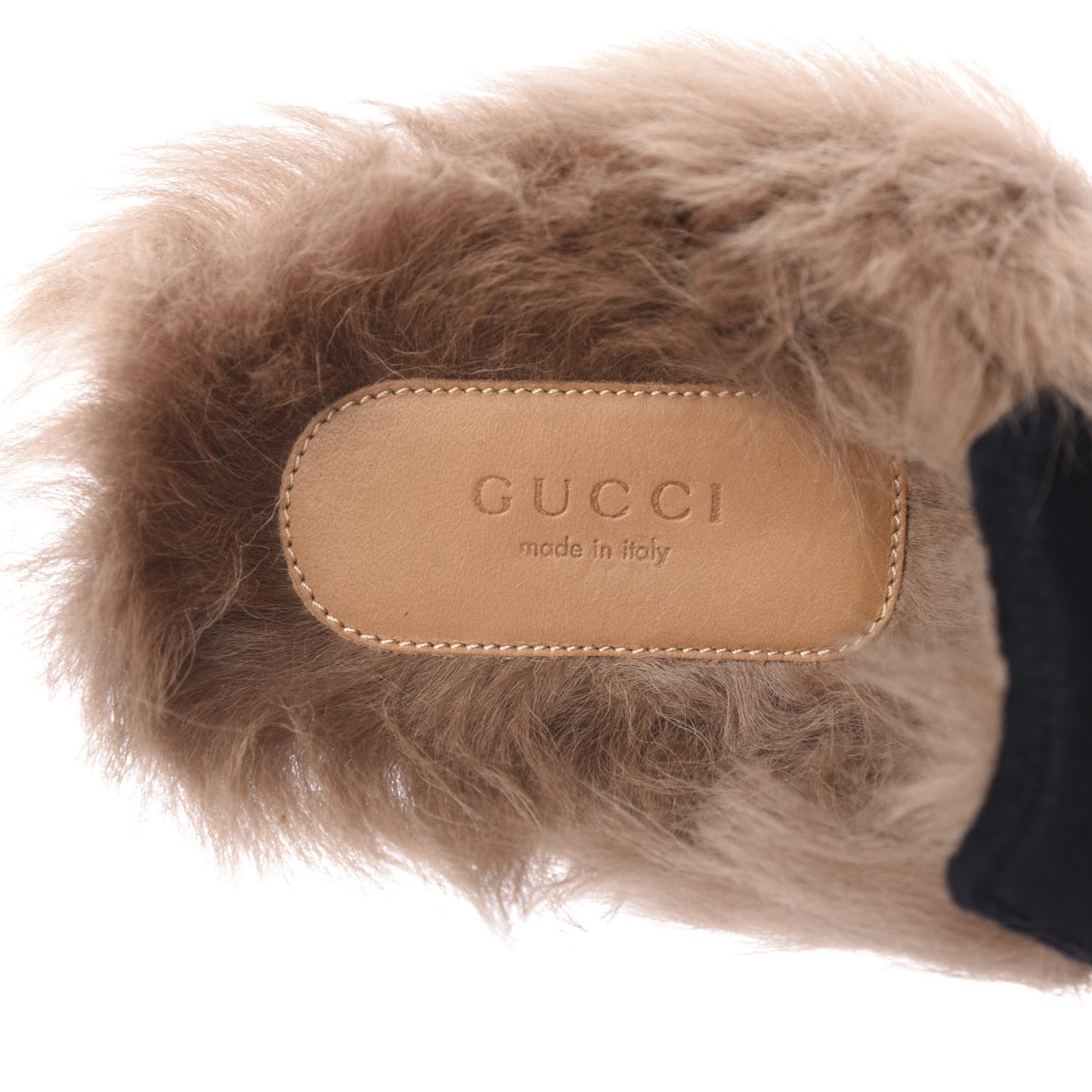 Velvet Fur Womens Princetown Slippers 37 Black