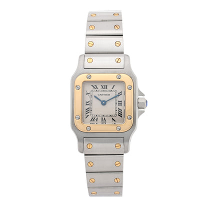 Cartier Stainless Steel 18K Yellow Gold 24mm Santos De Cartier Galbee Quartz Watch 1 of 4