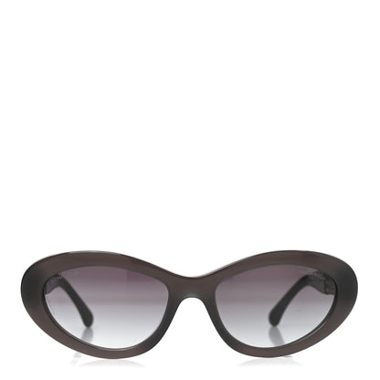 Chanel Acetate Lambskin Cat Eye Sunglasses 5538-Q Grey Multicolor 2 of 7