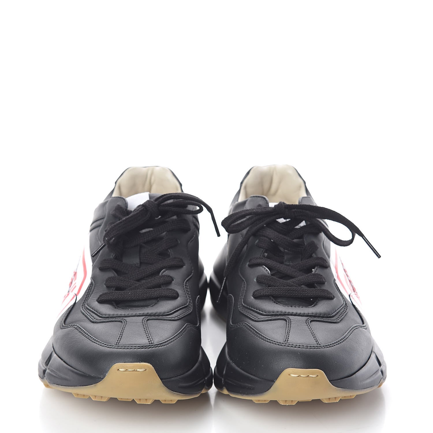 Gucci X SEGA Calfskin Logo Mens Rhyton Sneakers 7 Black 2 of 8