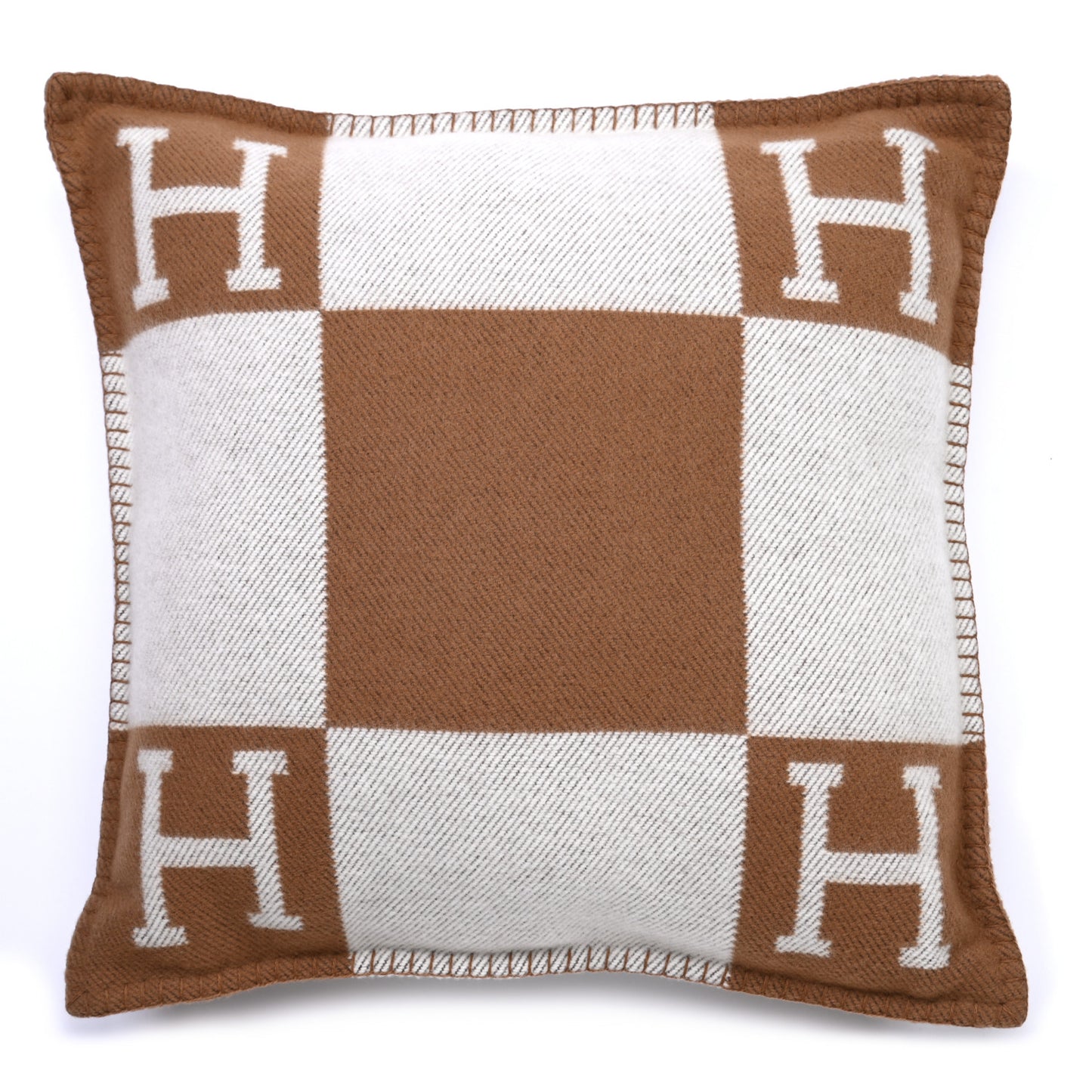Wool Cashmere Avalon Pillow PM Ecru Camel