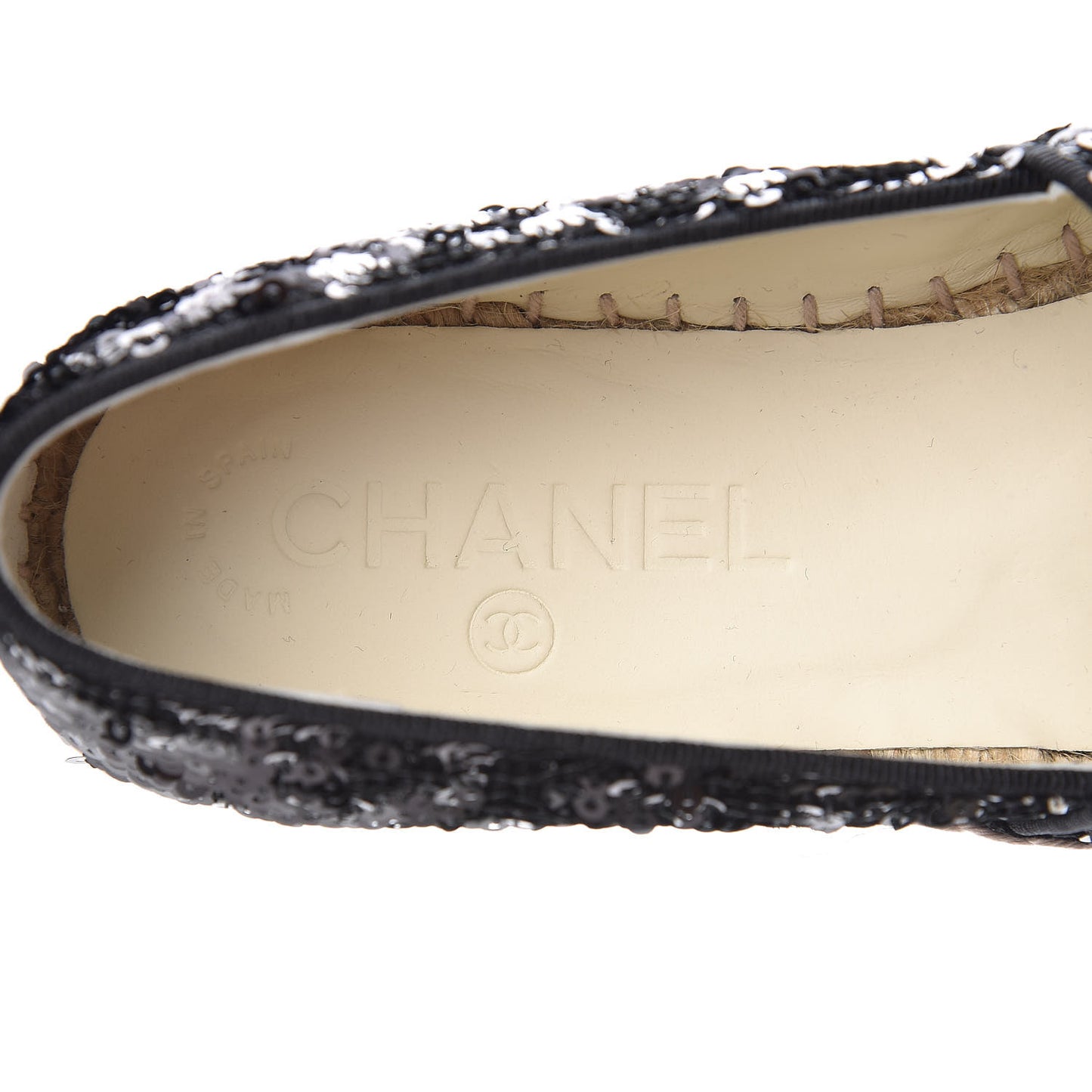 Patent Sequin CC Espadrilles 35 Black