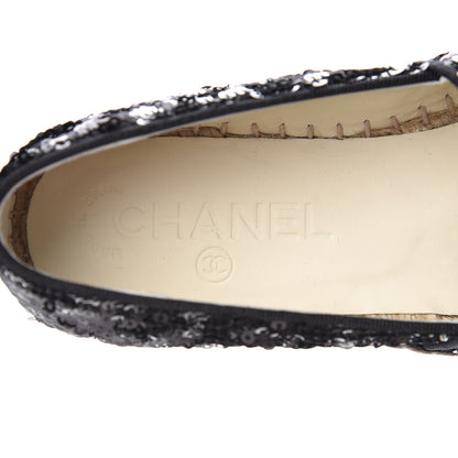 Chanel Patent Sequin CC Espadrilles 35 Black 6 of 10