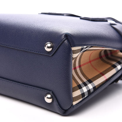 Burberry Grainy Calfskin House Check Small Banner Tote Regency Blue 10 of 10