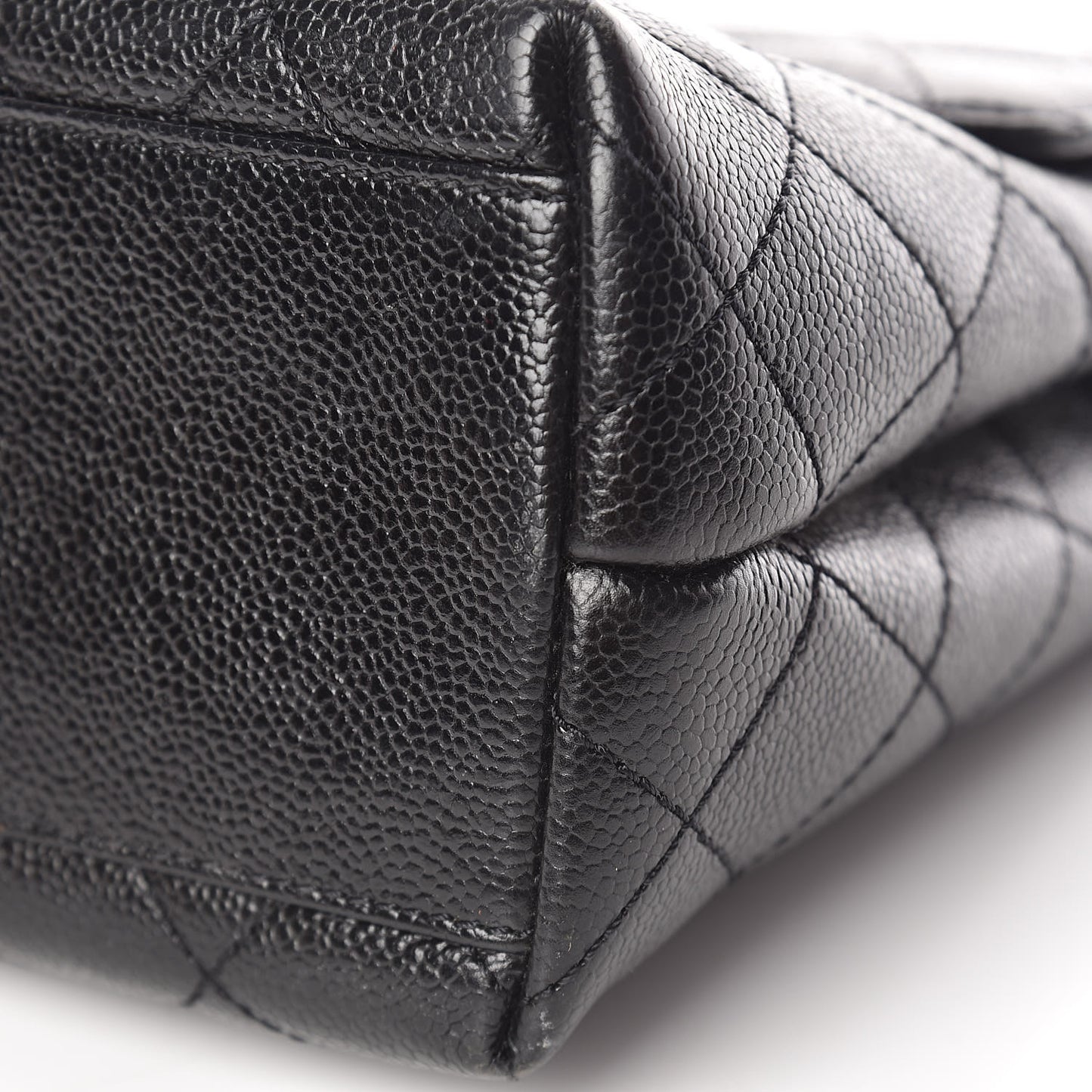 Caviar Quilted Jumbo Kelly Flap Black